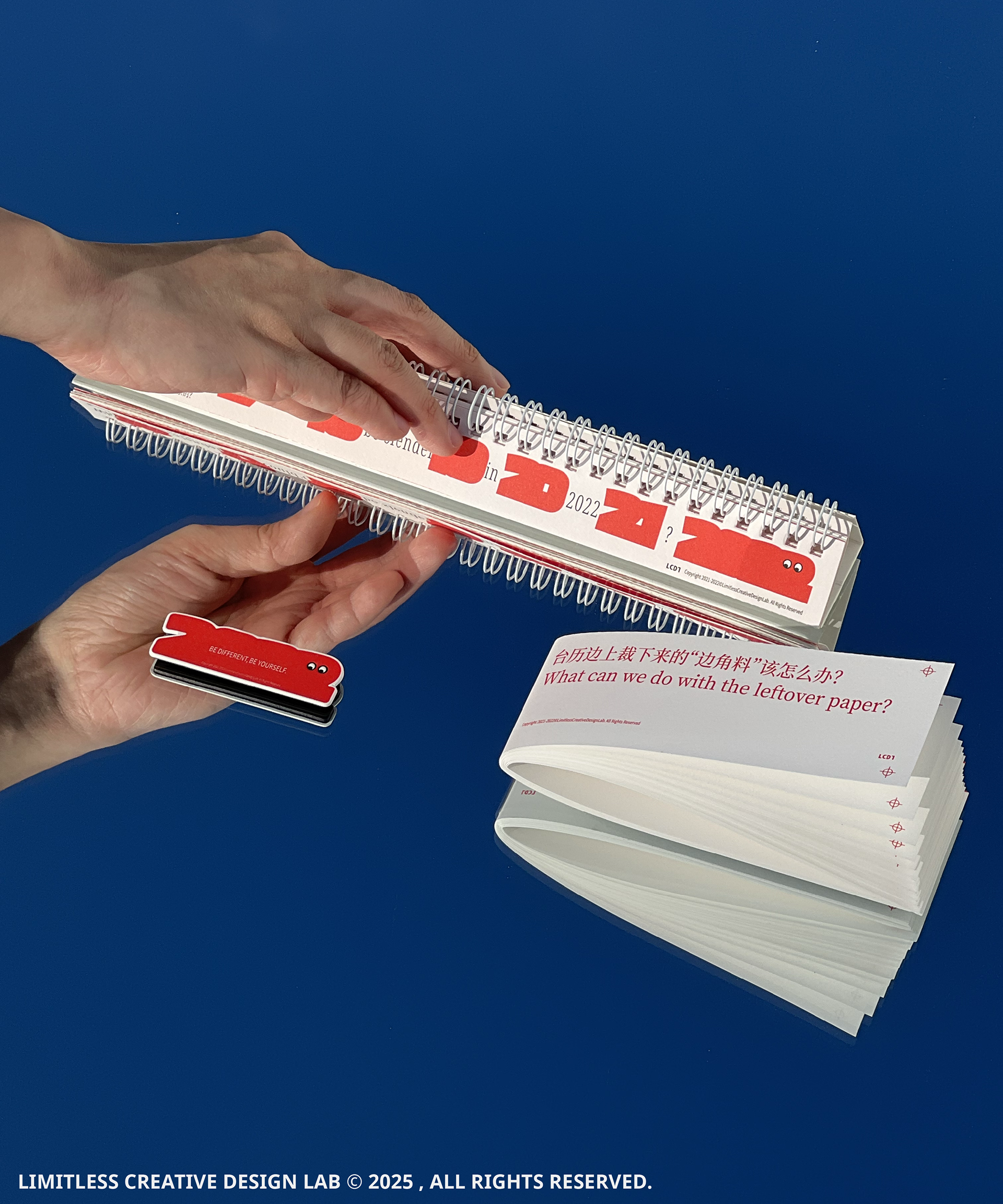The long spiral-bound Be Different calendar.