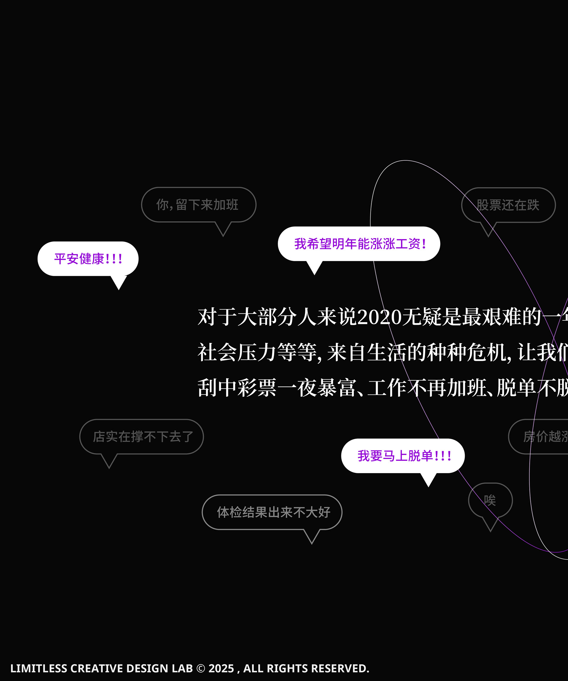 The Good Luck design concept presented through text and speech bubbles.