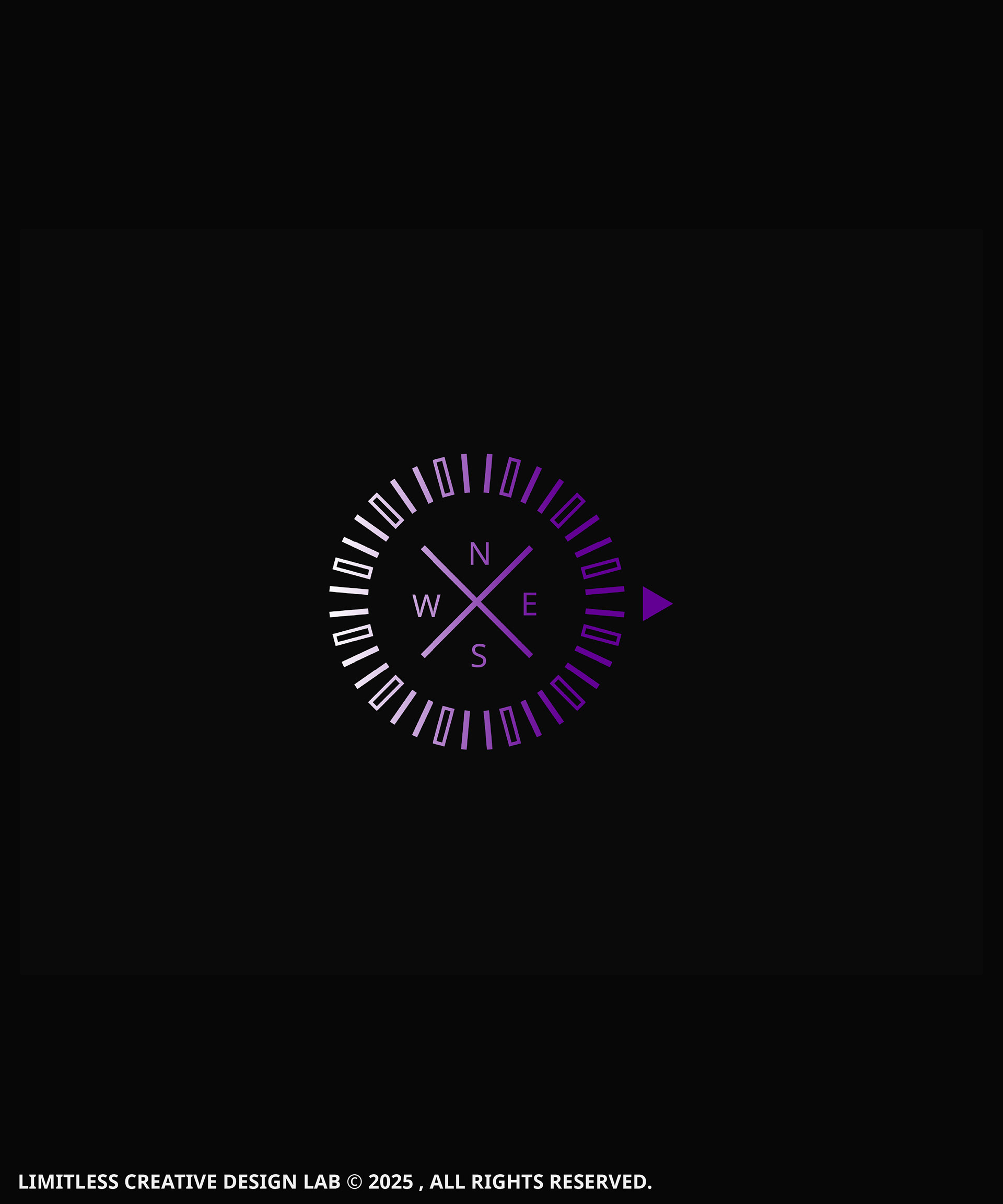 A circular typographic emblem with crossing lines for Good Luck.