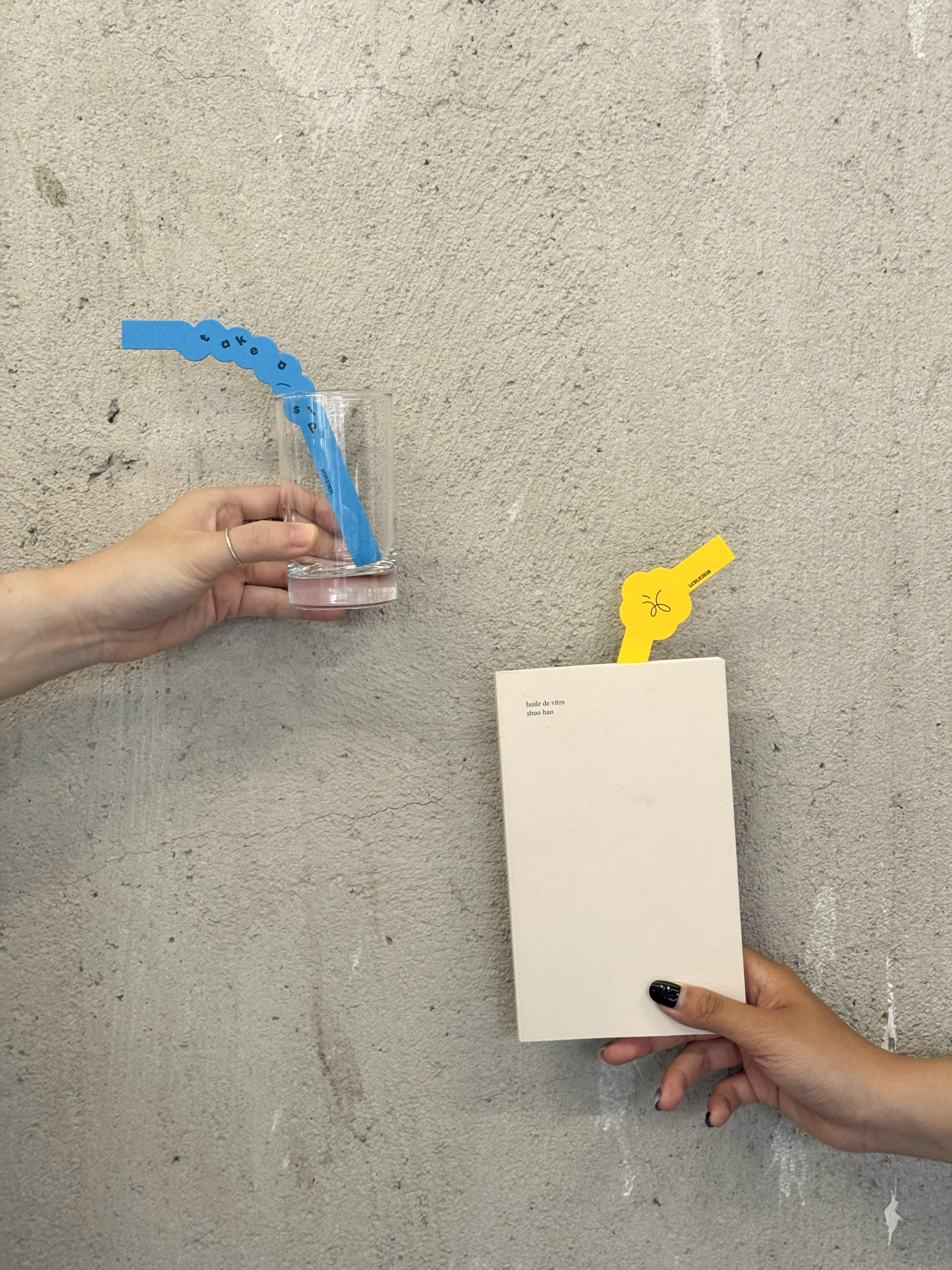 Take a sip bookmark in a glass