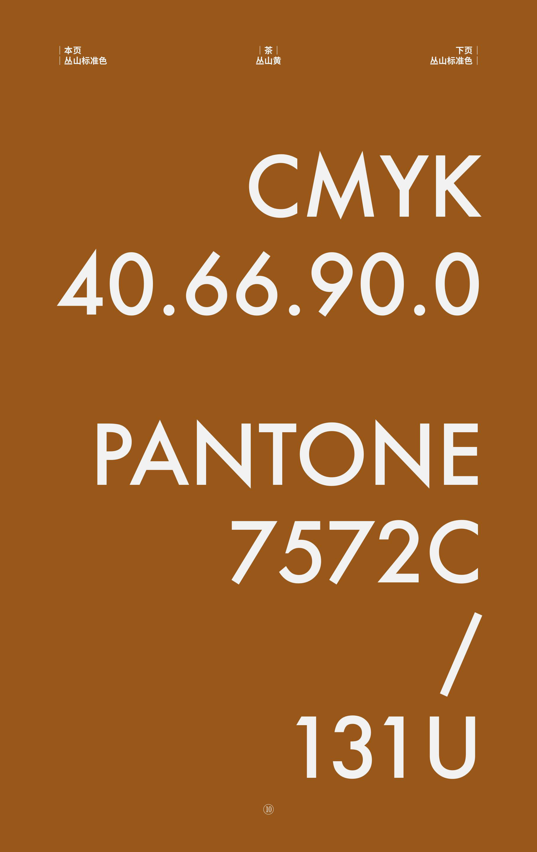The ochre Zang5Suan3 brand colour with CMYK and Pantone specifications.
