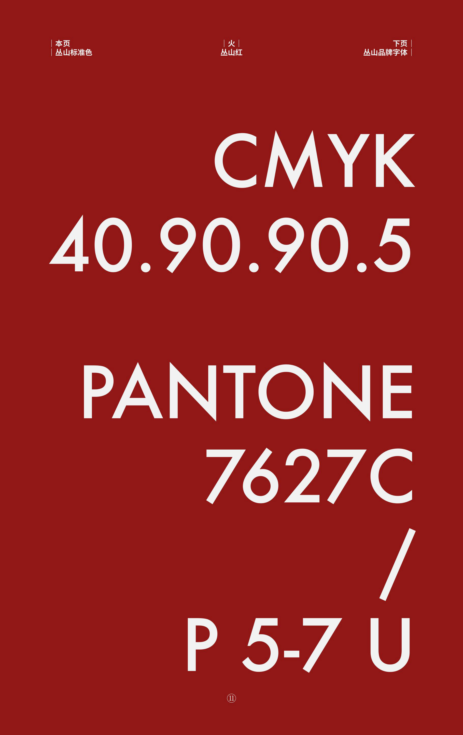 The red Zang5Suan3 brand colour with CMYK and Pantone specifications.